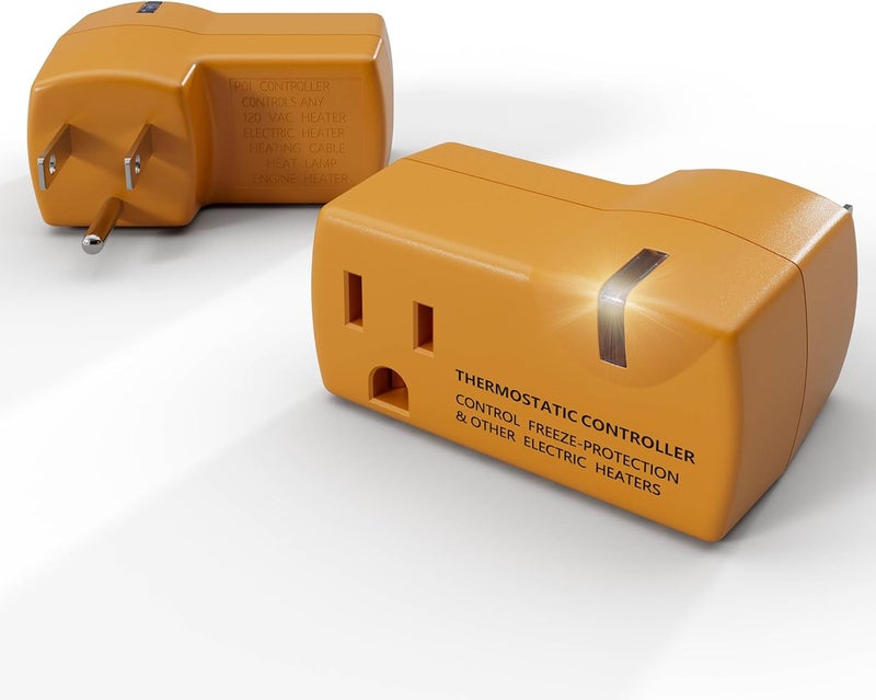 MAXKOSKO 2 PCS Freeze Thermostatically Controlled Outlet，Automatically Turn On Below 38 °F and Off Over 50 °F - Image 1